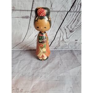 Japanese Kokeshi Bobblehead Nodder Vintage Asian doll